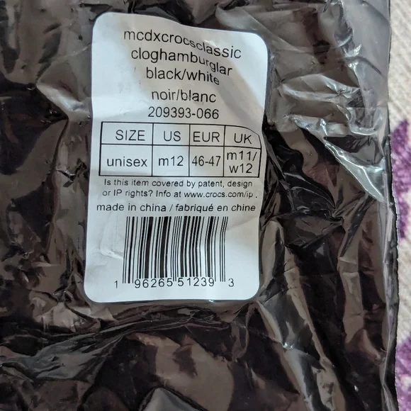 Crocs x McDonald's Hamburglar Men's size 12 NIP - Picture 4 of 7